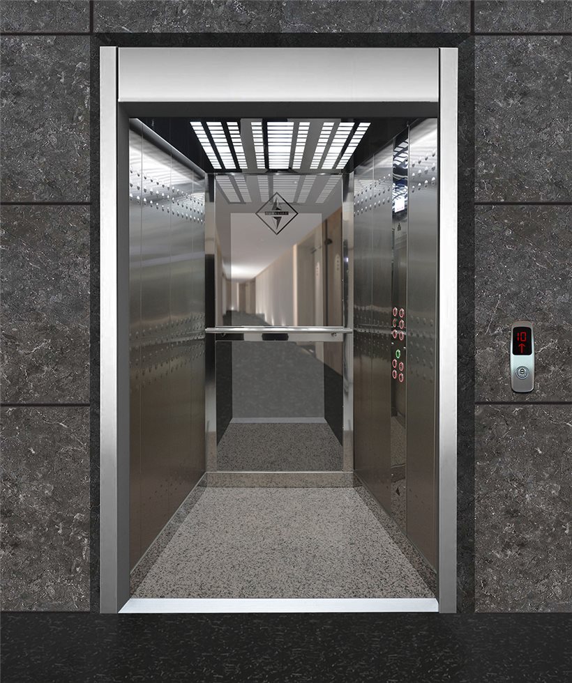 Satin Stainless Steel elevator cabin